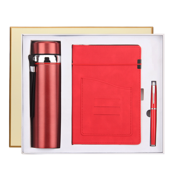 그 랜 드 밴드 보온컵 싸 인 펜 U 판 수납 빨 간 메모 장 세트 메모 장 선물 상자 비 즈 니스 선물 맞 춤 로고 년도 파티 스승 의 날 선물 세트 포장 수납 장 + 펜 + 탱크 빨 간 세트 