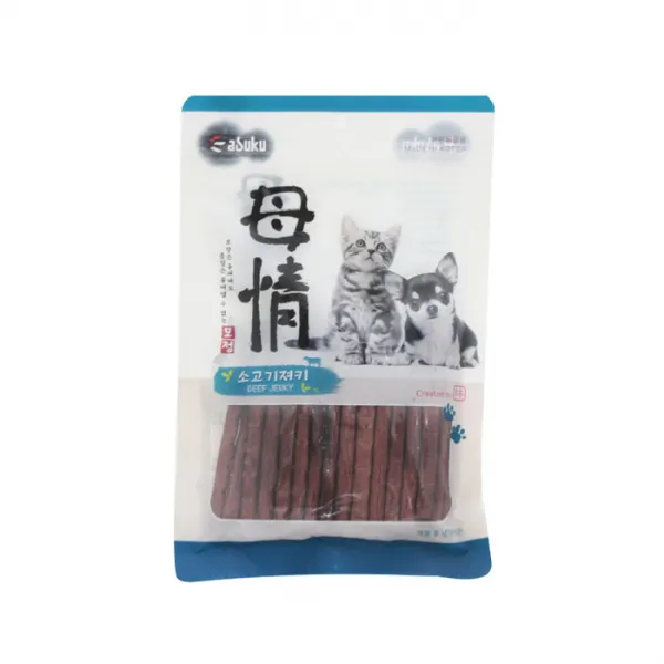 아스쿠 모정 강아지 고양이 져키_소고기 양 오리 연어 사슴고기 10개 소고기져키 140g