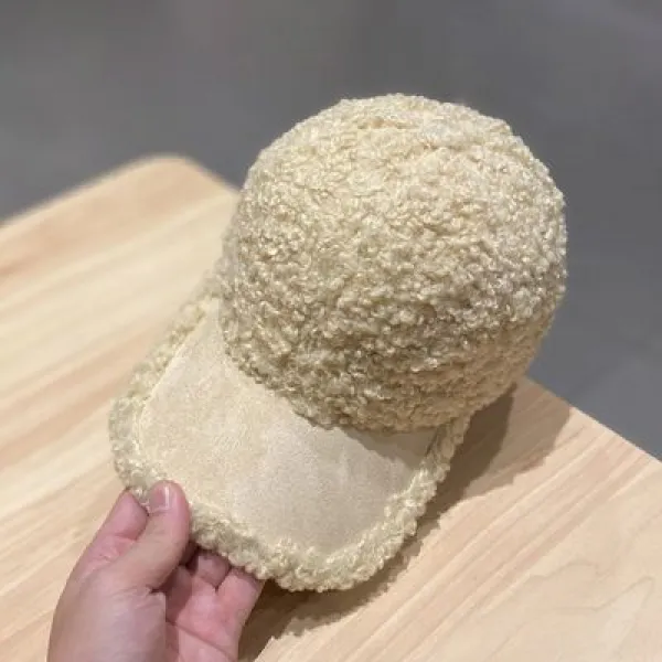 여자모자 볼캡 Tide brand genuine large plush cap children face a wide-brimmed fashion wild thick warm winter influ-625860800319, 55-59cm 조절 가능