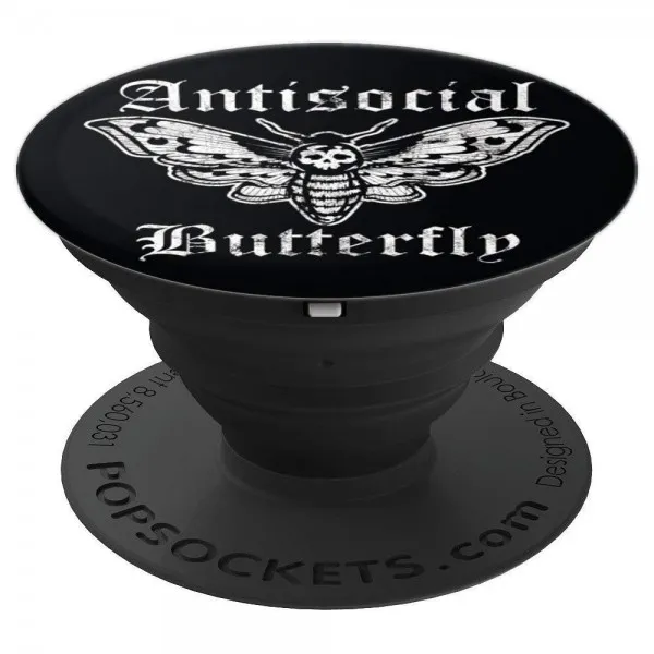 재미 있은 반사회적 나비 내성적 인 고민 디자인 PopSockets 그립 및 전화기 및 태블릿 용 스탠드, 단일상품, 단일상품