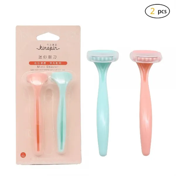 Dofash 트리머는 체모 면도기 스테인레스 블레이드 헤드 ShaperPink과 파란색을 스트레칭 면도기 2PCS 세, BLue and pink set(2PCS)