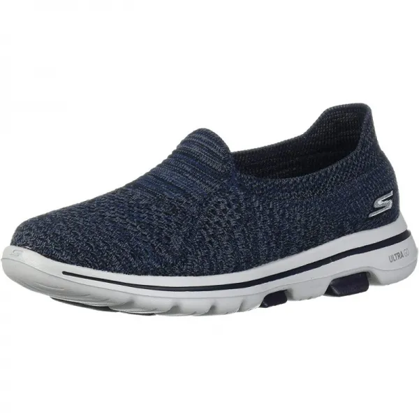 [스케쳐스 여성 235 사이즈] Skechers 여성의 GO Walk 5-호의적 인 운동화 해군 / 회색 6.5 Medium US