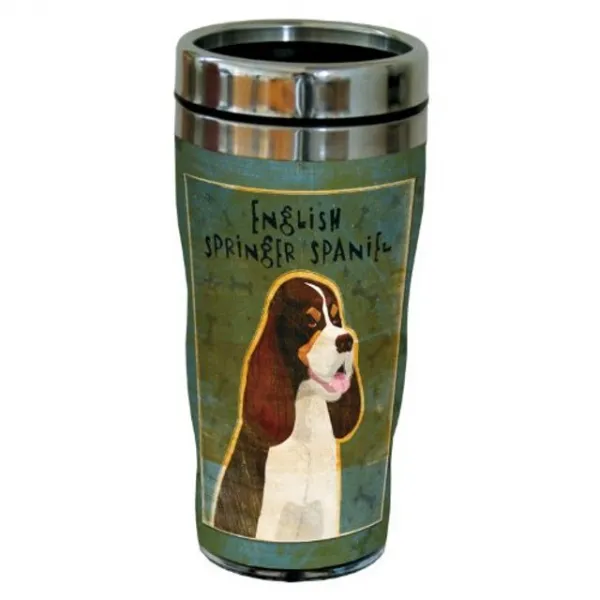 Tree-Free Greetings sg24013 John W. Golden 16-Ounce Sip N Go 스테인리스 스틸 여행 텀블러의 삼색 영어 스프링거 발바리, 본상품선택