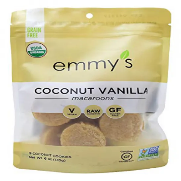 Emmy's Coconut Vanilla Macaroons 6 Ounce (Pack of 2) 에미 상 코코넛 바닐라 마카롱 170.1g (2 팩), 1