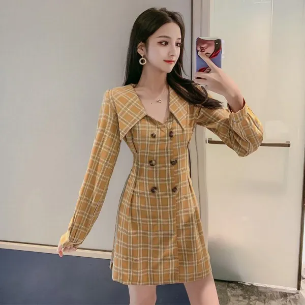 빅피플 체크 프릴 여성여자 데일리S14 벨트