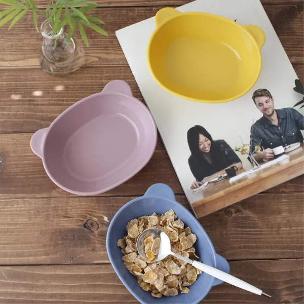 이유식 준비물 깨지는않는 실리콘그릇 영유아밥그릇 머스타드