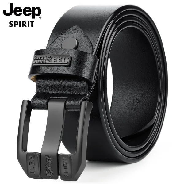 JEEP 두층우 허리띠 남성 참되다 가죽벨트판 바늘버클 남자 캐쥬얼 트렌드 지프 청년 9