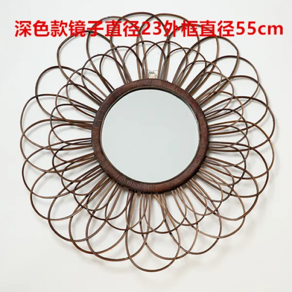 나혼자산다 발리 라탄 인테리어 거울 인싸소품, 어두운 거울 직경 23 외부 프레임 직경 55cm