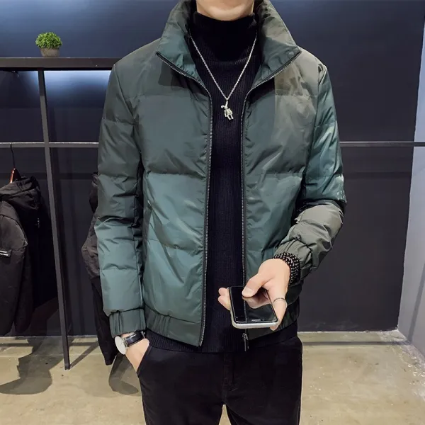 남자경량패딩 2020년정품 남성 다운패딩 짧은타입 트렌디 유행멋스러운 가벼운 점차변화 두꺼운 외투남성 가을겨울