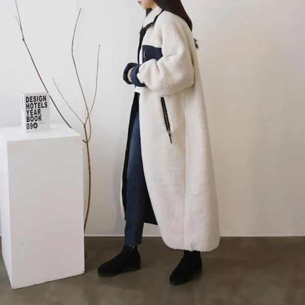 털 포켓 롱 코트 1044206 OUTER 모직 울자켓 베이지 Beige 블랙 Black 아이보리 Ivory 캐주얼
