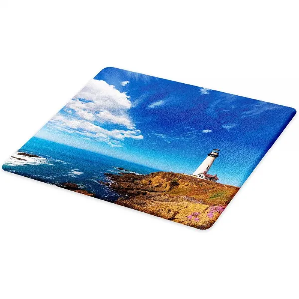 Lunarable 카브 릴로 해안 이미지 인쇄 장식 강화 유리의 및 이사회에게 서비스를 제공 대형 크기 화이트 상세페이지참조