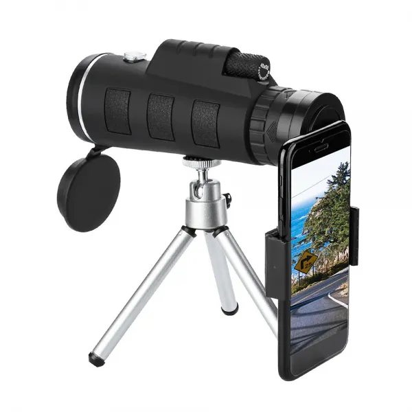 Lixada 40x60 HD 광학 줌 렌즈 망원경 + 삼각대 폴더는 특정 보편적 인 휴대 전화에 적용, 검정