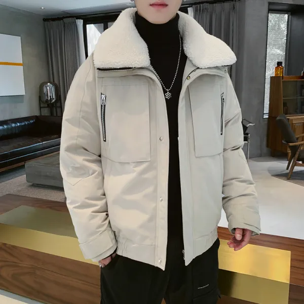 2019겨울 박시 도톰한 숏 점퍼 남성 겨울 자켓, DS576카키
