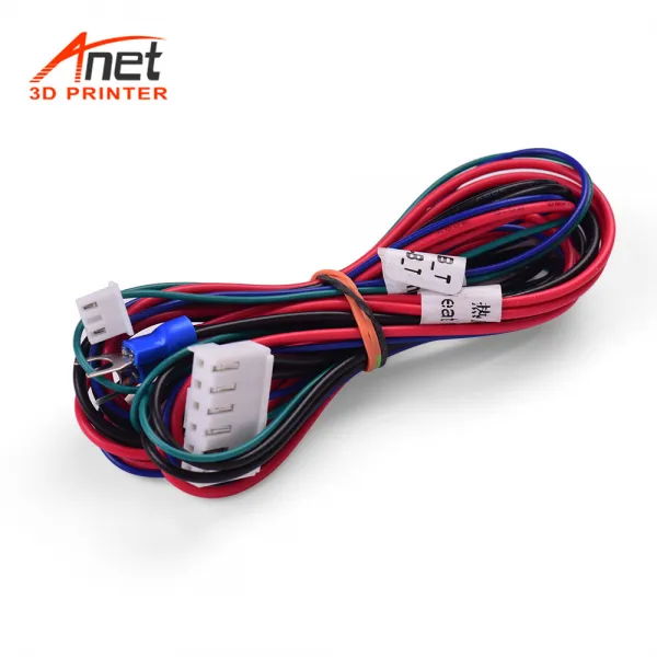 Anet 사랑하는 전열선 길이 90cm 플랫폼 3D 프린터 액세서리 연결 공보 침대 열 전력선 (18AWG), Multicolor
