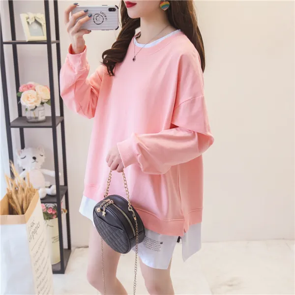 박시 가오리 퍼즐 맨투맨 가이 여생 가을 얇은 핏 슬림해 보이는 상의 여잔 한 벌