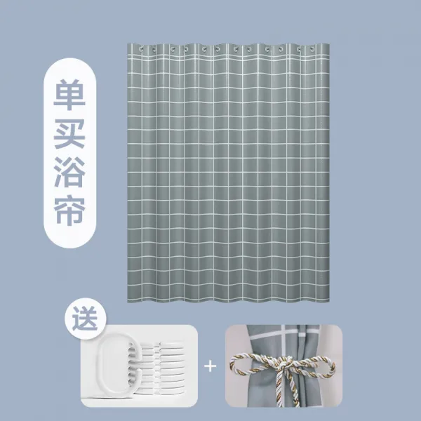샤워커튼 욕실 샤워실 화장실 방수천 세트포장 펀칭불필요 조립필요없음 곰팡이방지 칸막이커튼 샤워 걸이식커튼, T01-80넓이 *180높이(적합 벽과의거리 60-80, C01-단욕 커튼(고리증정+결박)