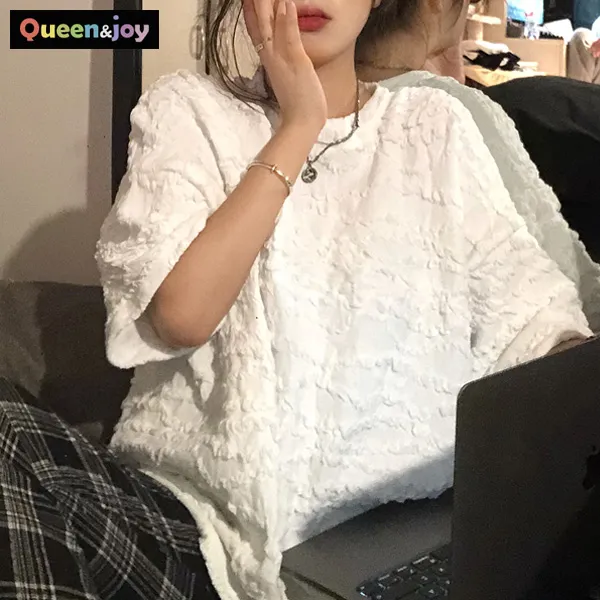 퀸앤조이 눈꽃라인 루즈핏 반팔 티셔츠***판매자 SSK무역***