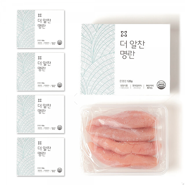 [무료배송] 프리미엄 더알찬 명란젓 온정란 800g 및 120g x 5개 무색소 무발색 4% 저염명란