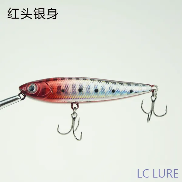 무생채 루어 낚시 가짜 물고기 미끼 LC로아미물연필부수55F미니글씨개수면계말입경밥31g, 붉은 머리와 은신.