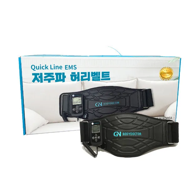 바디닥터 Quick Line EMS 저주파 무선 허리벨트 홈트레이닝 전신운동 강도조절 마사지기능