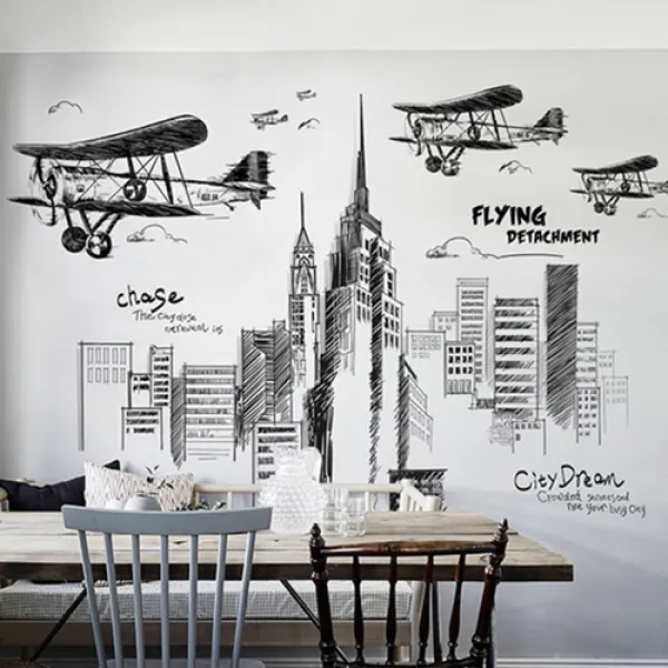 [해외제품] 벽 장식 스티커 북유럽 스티커 침실 장식 거실 자가점 3d 입체 벽 부착-108748, 02.SUBI90 건축 B 모델