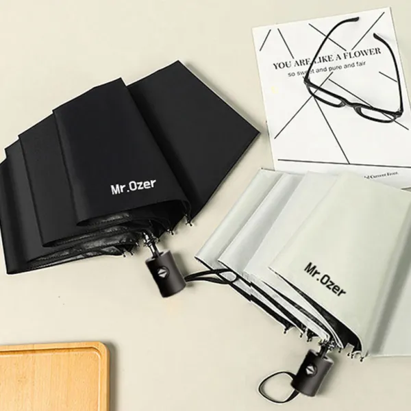 Mr.Ozer 3단 슬림 자동 우산 / 자외선차단 암막 열차단 효과 / UV 차단 남성 여성 우양산 겸용