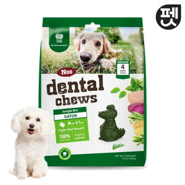 펫노리 나츄라노리쉬 덴탈츄 민트맛 악어친구 356g 단품없음 옵션선택
