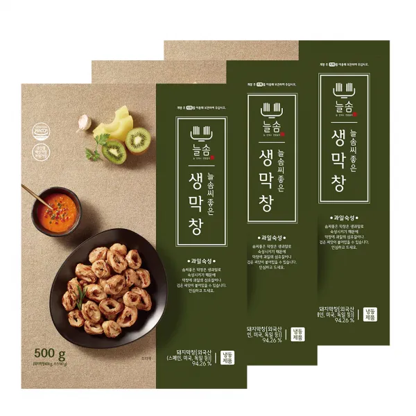 늘솜 돼지 생막창 소스포함 500gx3팩, 1세트