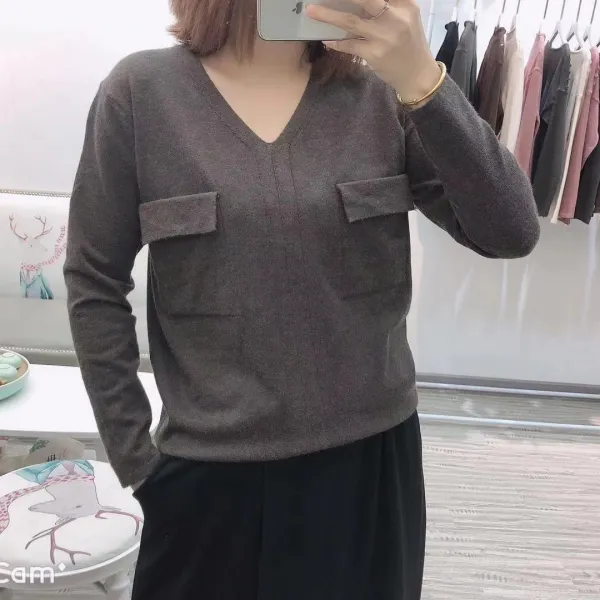 에이치엠글로벌 브이넥 OFFICE 고위직 여성 토끼털