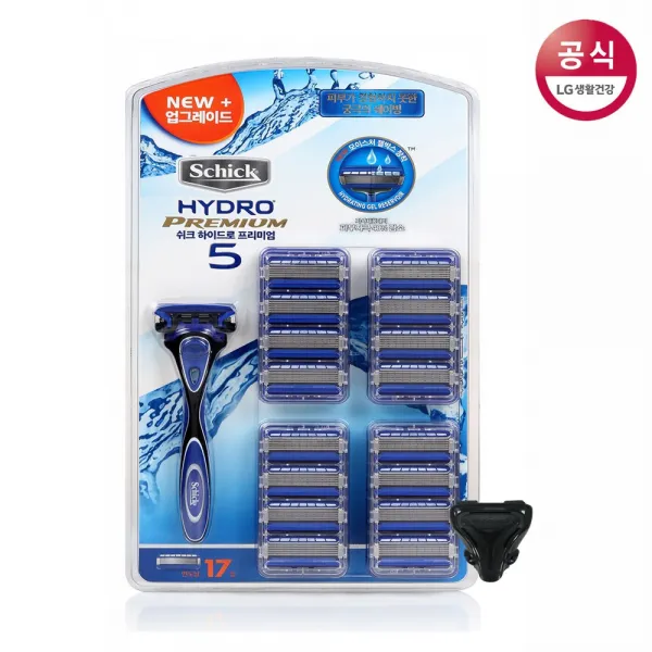 쉬크 하이드로 5 프리미엄 면도날 17입 + 면도기 +블랙커버 1세트
