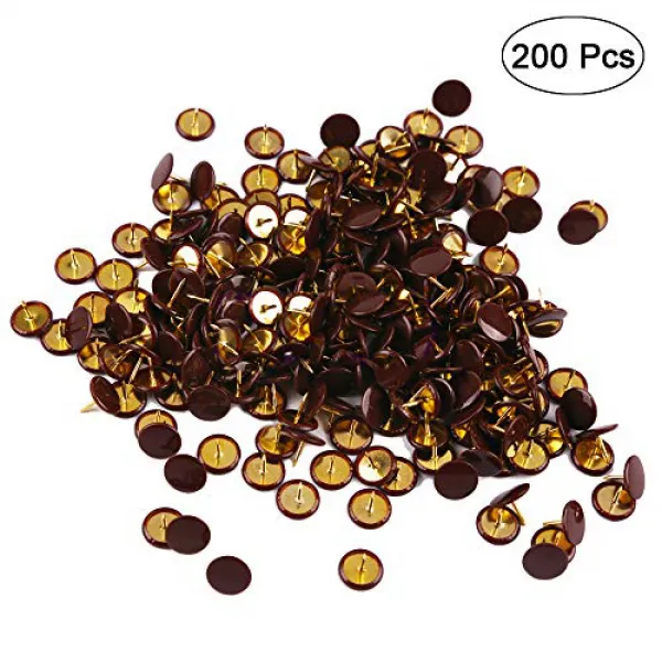 Ornerx Flat Push Pins Decorative Thumbtacks for Cork Brown 200 Count 코르크 브라운 200 개를위한 Ornerx 편평한 강요, nullSET