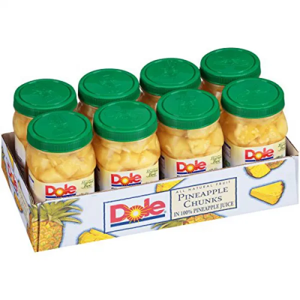 Dole Pineapple Chunks 23.5 Ounce Jars (Pack of 8) 돌 파인애플 덩어리 666.2g 자 (Pack of 8), 1