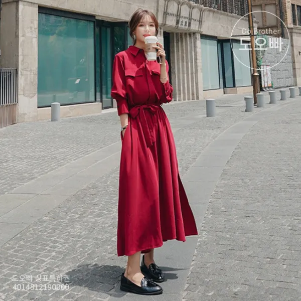 도오빠 루즈핏 여성 롱 원피스 셔츠 남방 블라우스 빅사이즈 셔츠원피스 가을 여자원피스 맥시 드레스 스커트 20대 30대 패션 캐주얼 데일리룩