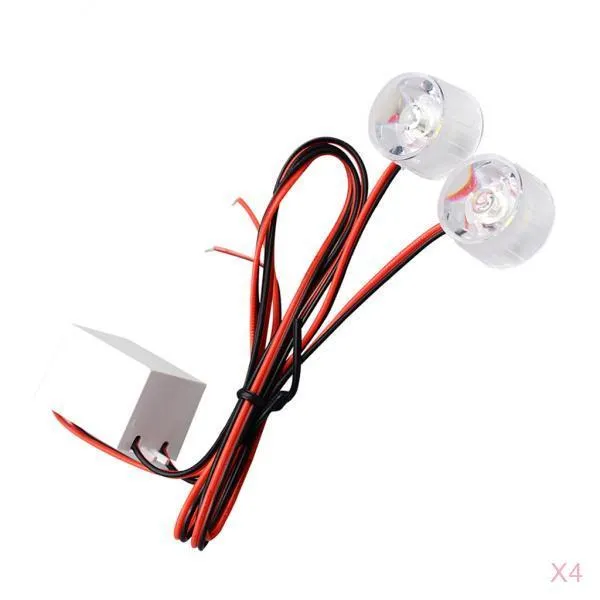 FWT 4pcs 12-85V 자동차 트럭 깜박임 비상 경고 LED 스트로브 조명 성 노출증, 푸른