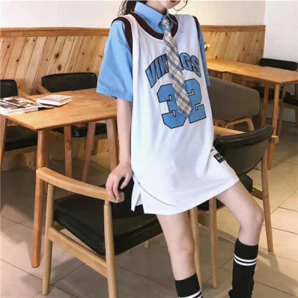 [2019중기 순금무소매여관송한판 스포츠스타일 bf농구복외선입고생 순면상조중장 홑몸옷 S(1650)