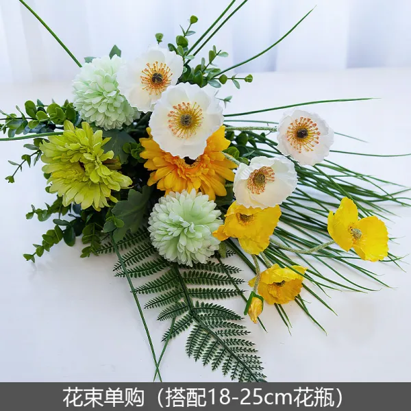 리디하우스 LYDIE HOUSE 꽃병 노르딕 스윗 전원 라이크 페이크 엘로 그린 화이트 조화꽃 풀 자게화병 화예객 요리당, 엘로우 배합 꽃 단 구입했다
