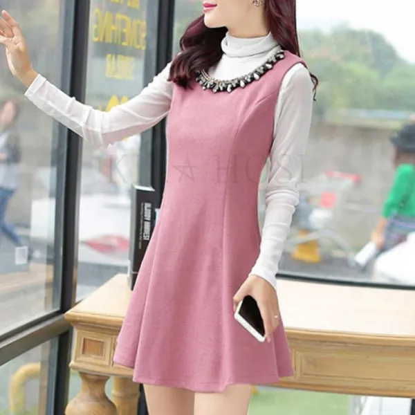 Kirahosi 모던 니트 민소매 원피스 슬림 추동 여성 데일리 코디 81호+덧신증정 Bmxtiw4