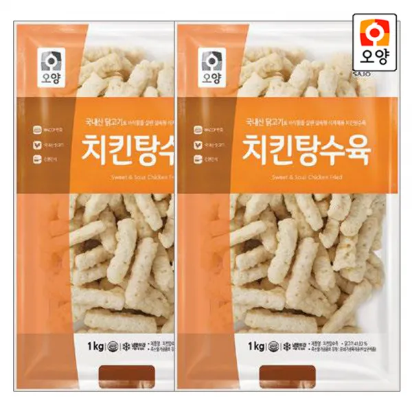 퀴클리몰 사조오양 치킨 탕수육 1kg X 2개
