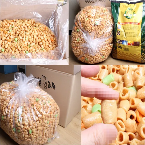 <옛날뻥과자> 뻥튀기 칼라마카로니 1.9kg 안전박스 1box