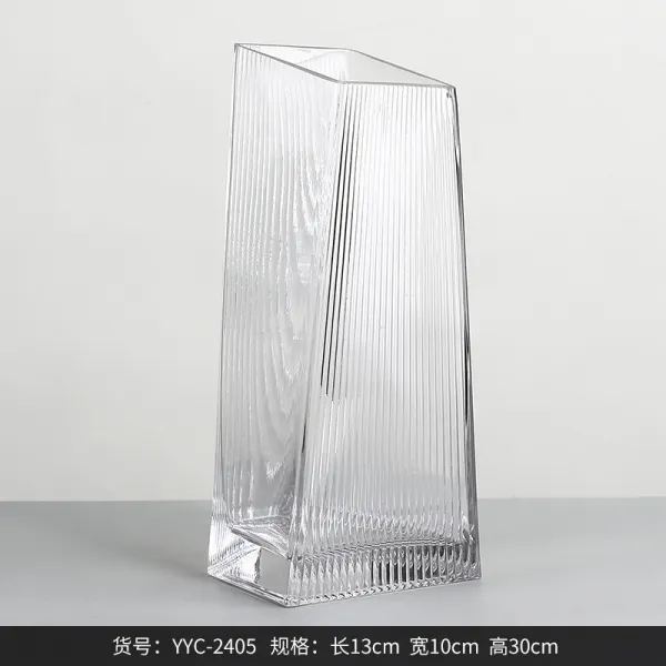 현대 심플 독창적 기하학무니 유리화병브라운소 수배기 소프트 실내 진열 장식품, 본상품, 투명 YYC－2405