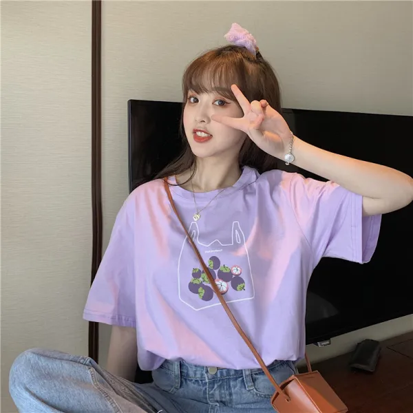 소금 계소녀다 코디 스위트 여자 룩원숙풍 반팔티셔츠 복고 BM 개성 상의 체구 INS트렌드