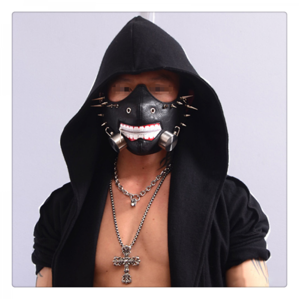 패션 크리에이티브 남자 오토바이 개성 리벳 힙합 상연 마스크nh2001 1개 B1