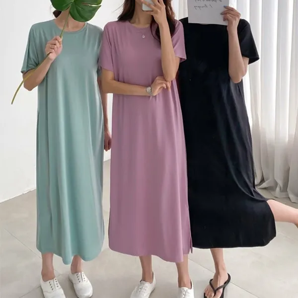 드레스날다 쿨한 내장캡 루즈핏 롱 원피스(ops1150)
