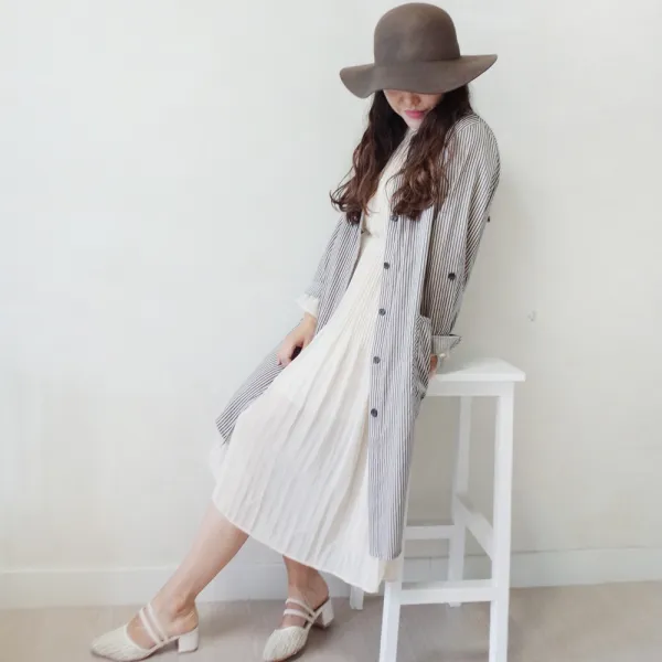 공드린 빅포켓 스트라이프 셔츠