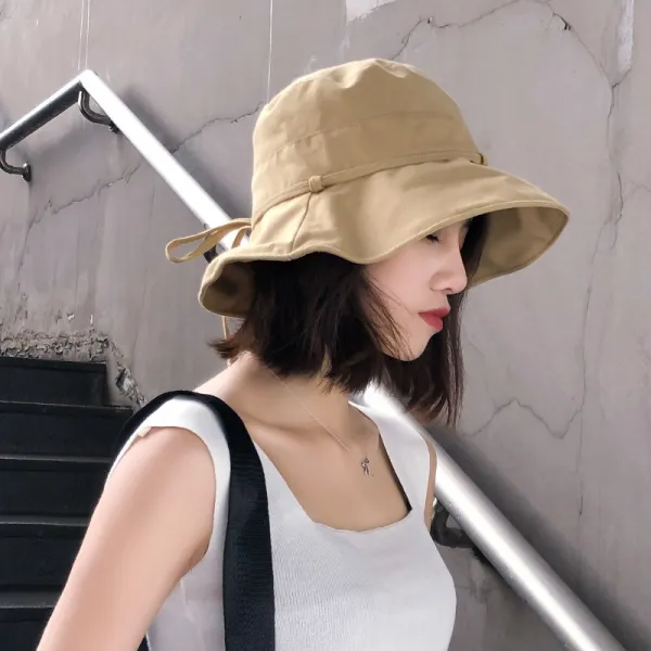 남녀공용 벙거지 모자 네온 어민 모자 인스 여일계 백합 모자 한국판 챙 선캡