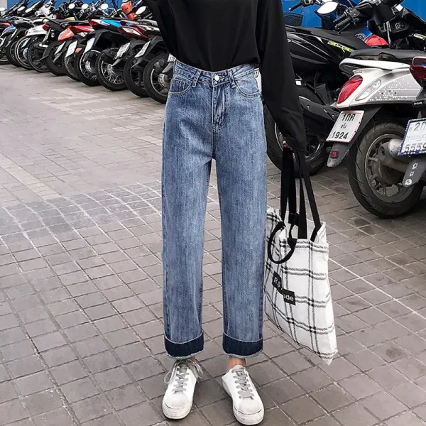 머머다 머머다 여성 일자핏 청바지 와이드핏 데님팬츠 봄 신상11 Ssq11 586075864652