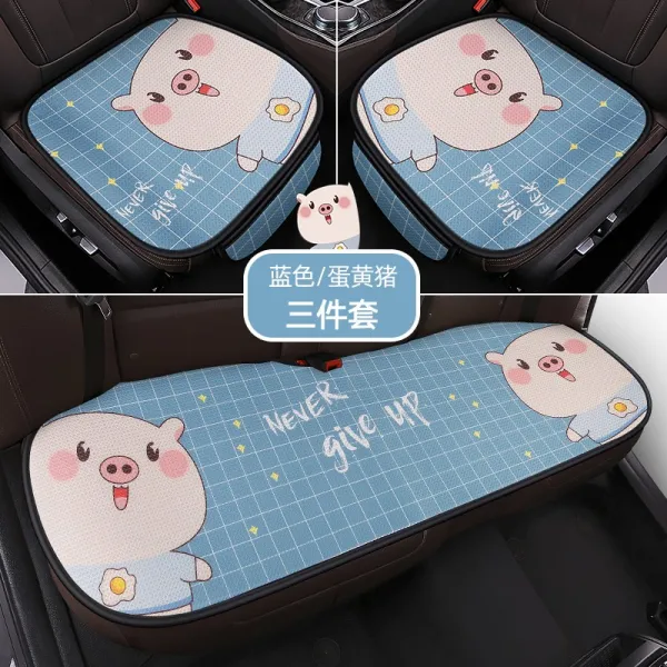 Feb.09 363번 사계절용으로 캐릭터 차량용 방석 네티즌 빨간 단 3종 세트 러블리 여신풍 의자 시트 뒷좌석이다.z 3_단단 한 계란 노른자 돼지 / 블 루 3 종 세