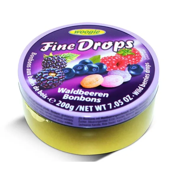Woogie German Fine Drops Sanded Forest Berries Candy Tin 200gr (Waldbeerengeschmack) (3 pcs), 상세 설명 참조0