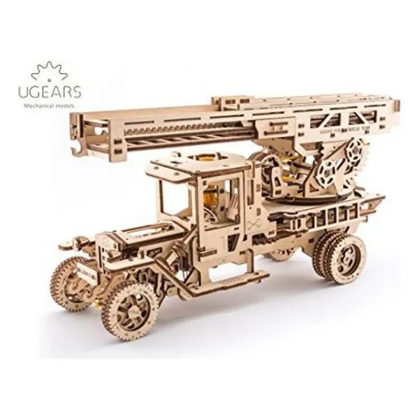 큐브 증기. 선 장난감 UGears 기계적인 모형 3D 나무로되는 수수께끼-기계적인 소방차 두뇌게임 1000피