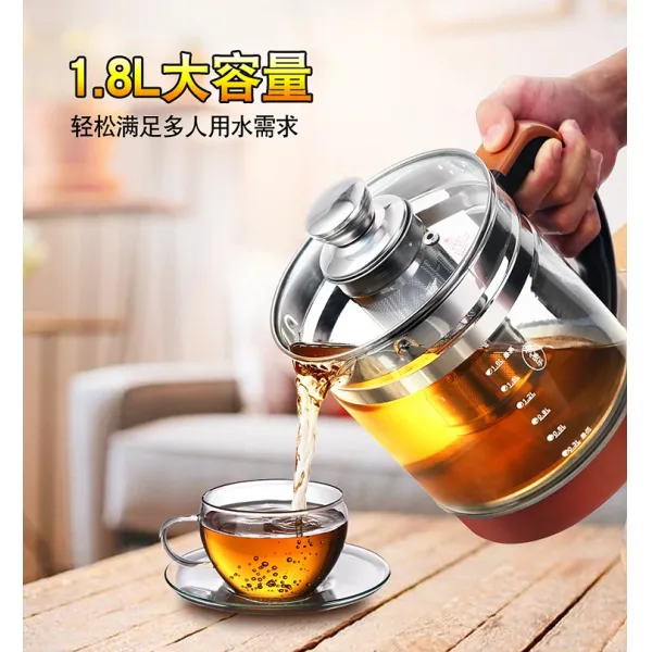 포트 주전자 부속품 주전자단품 단품 통용 두꺼운 고붕규소 유리주전기 받침대포함, T01-884커피색 세고리 주전자의 몸체